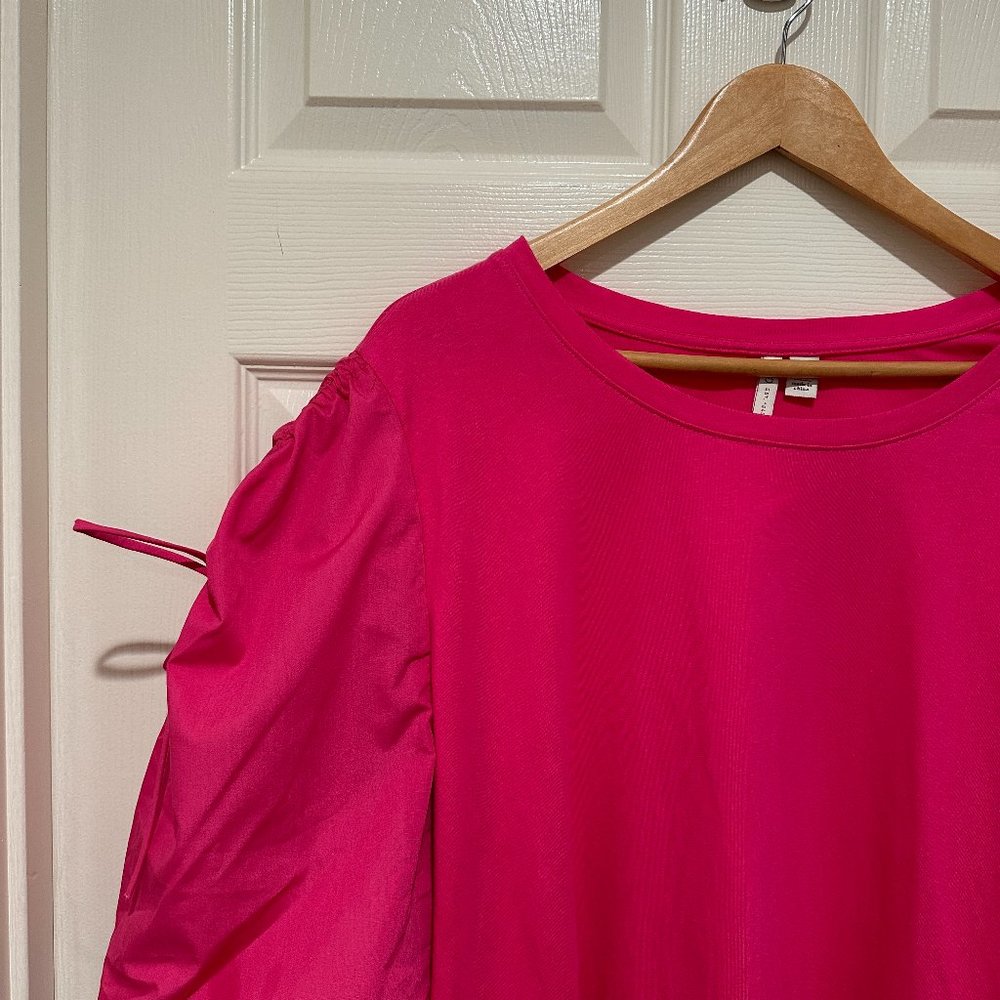 Barbie Pink Cato Casual Top With Statement Sleeves